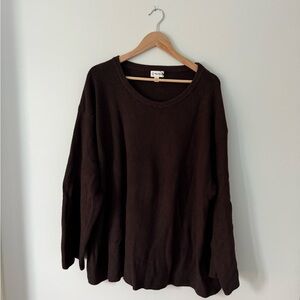 The Drop Women's Alice Crew-Neck Back-Slit Ribbed Pullover Sweater